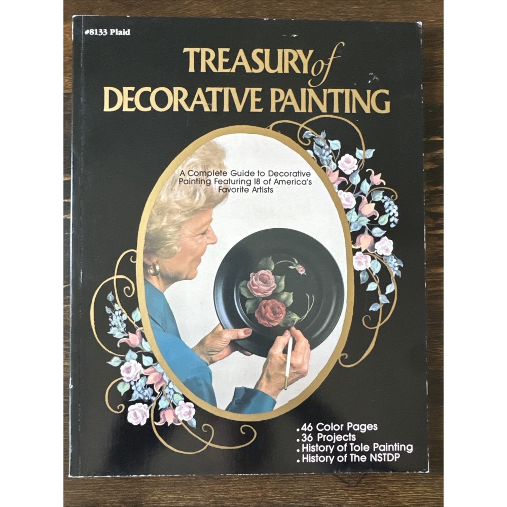 TREASURY TOLE ROSE 1986 NSTDP MULTI ARTIST PATTERN PAINTING BOOKLET PLAID 8133